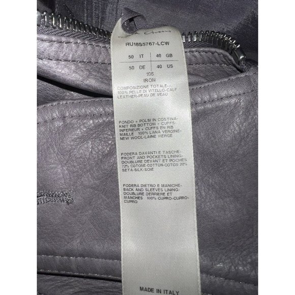 Rick Owens Oblong Collar Leather bomber jacket - Picture 9 of 9